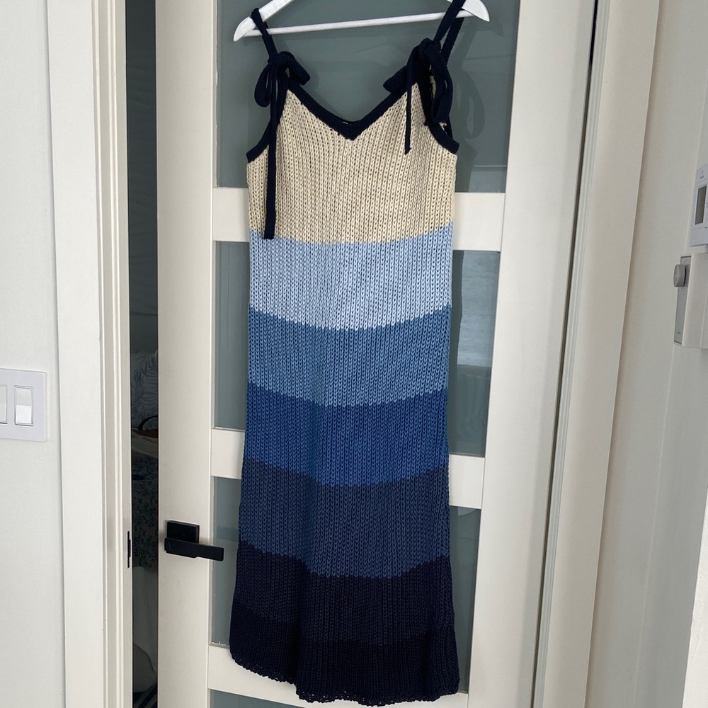 Zara Navy and Blue Gradient Maxi Dress